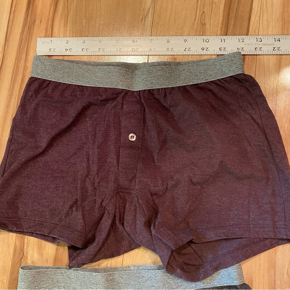 Stafford Men's Boxer Briefs Set - Maroon and Dark Gray - Picture 3 of 4